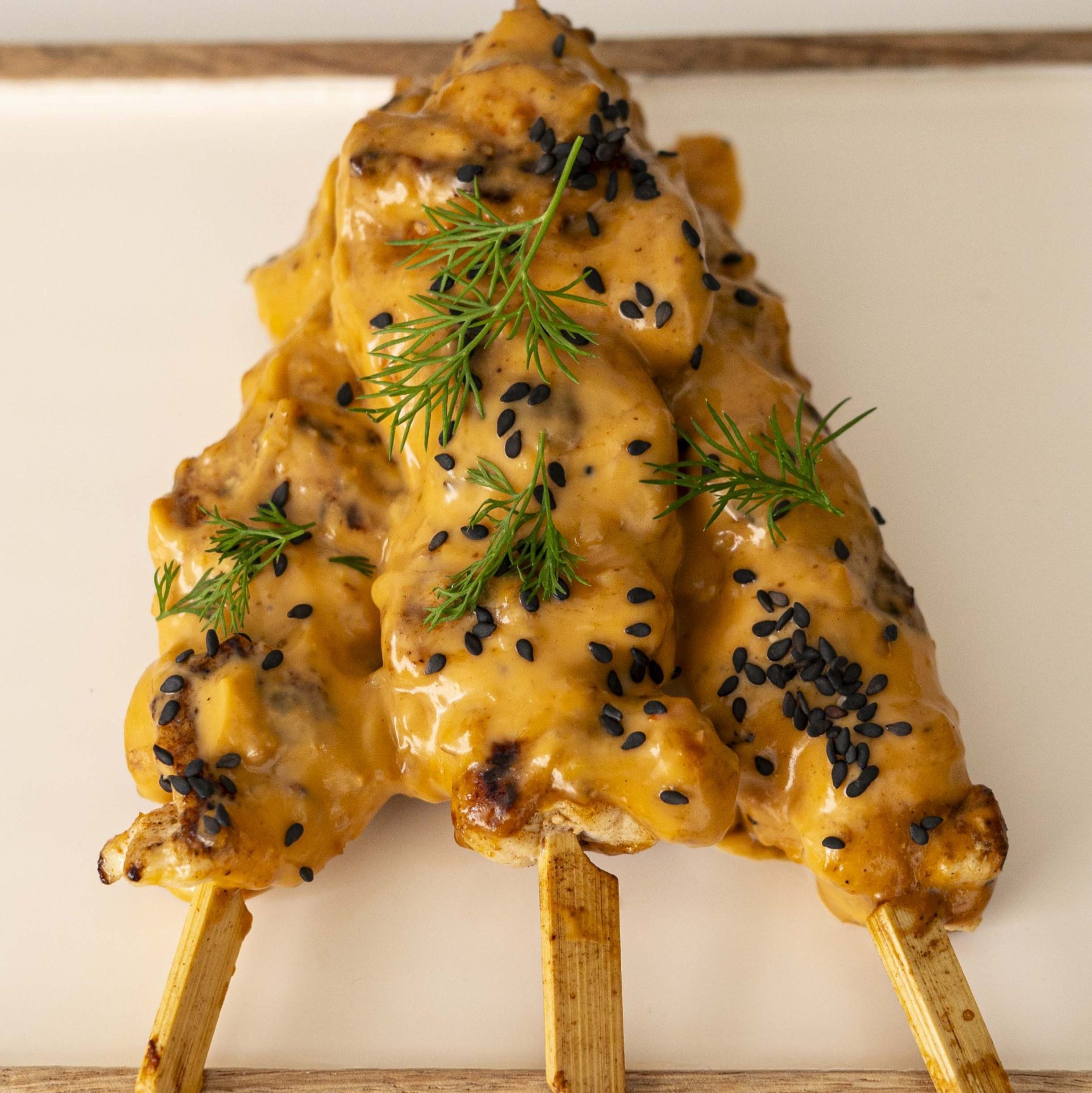 Satay croc skewers